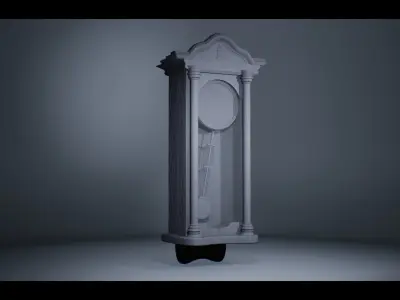 Old Pendulum Wall Clock  3D model