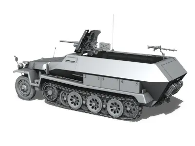 SDKFZ 251 10 - Ausf C - Hanomag Half-track 3D model
