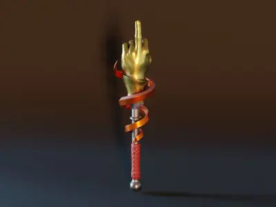 Middle finger Mace lowpoly Low-poly 3D model