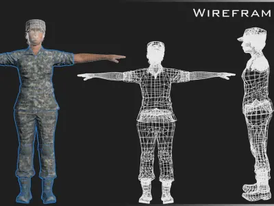 Military Character - Eva Low-poly 3D model