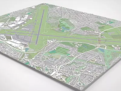 International airport Hamburg Germany 3D model