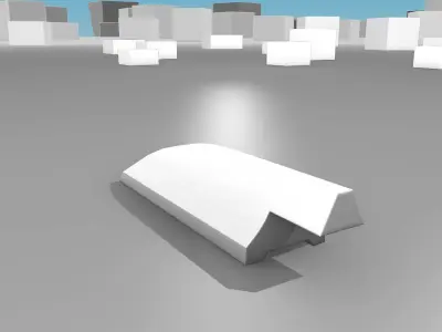 White and Red Road Traffic Barrier - Part 5 - Low-poly 3D model