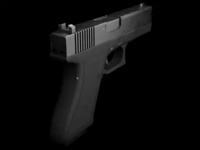 Glock 17 MK2  Game Ready Low Poly Pistol PBR Real Scale Low-poly 3D model