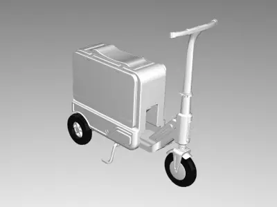 bicycle electric scooter with case Free 3D model