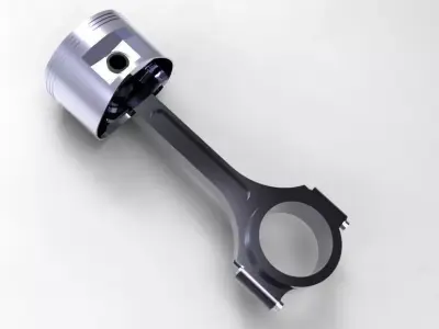 Piston and Piston rod 3D model