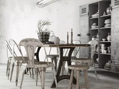 Table and Chairs Set 3D model purchase