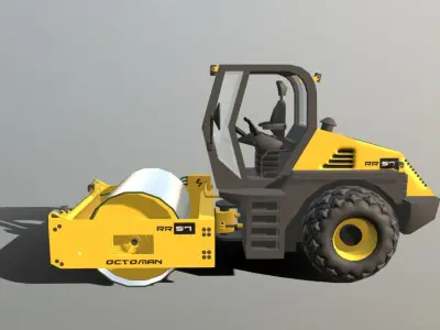 Road Roller - RR57 Low-poly 3D model