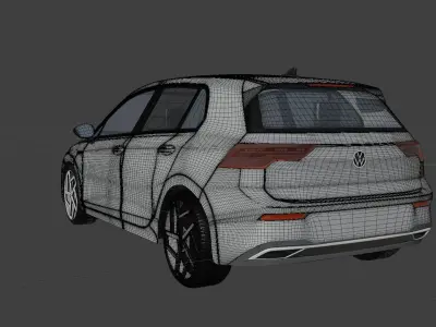 Volkswagen golf mk8  Low-poly 3D model