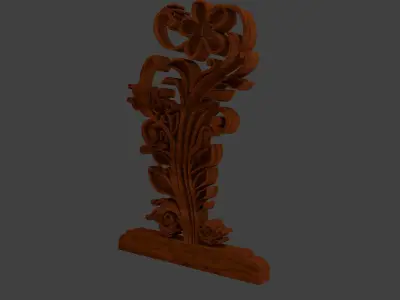 3D Modelling of Gapura Ornament Free low-poly 3D model