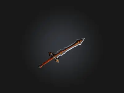 Rust-Encrusted Sword Model Low-poly 3D model