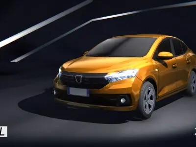 Gridlock - Small Sedan - PBR Game ready Car Low-poly 3D model