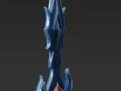 Stylized Fantasy Sword 3D Model-Print-CGI Ready 3D model