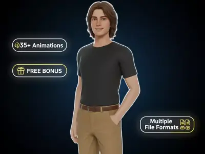 Ultimate Man Pack with 35 Animations Low-poly 3D model