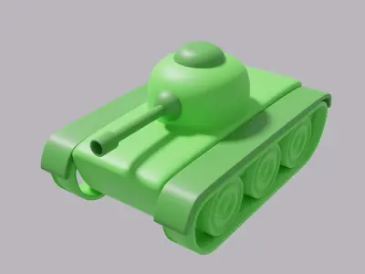 Cartoon Tank Low-poly 3D model purchase