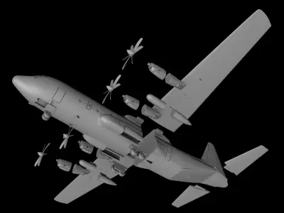 SUPER HERCULES C130J-30 SCALE 1-100 STL FILES 3D PRINT READY 3D print model