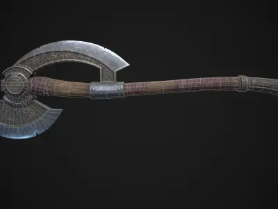 Viking Axe Low-poly 3D model 26
