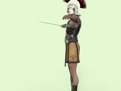 Gladiator Rigged Low-poly 3D model