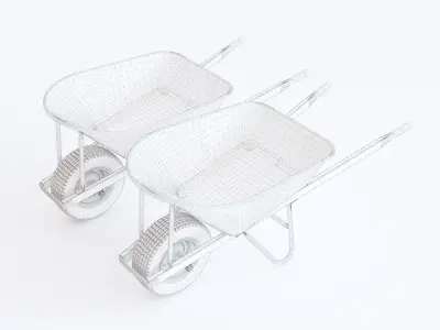 Industrial wheel barrow 3D model