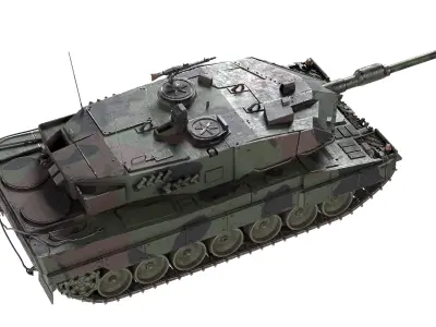 Leopard 2A6 Battle Tank Low-poly 3D model