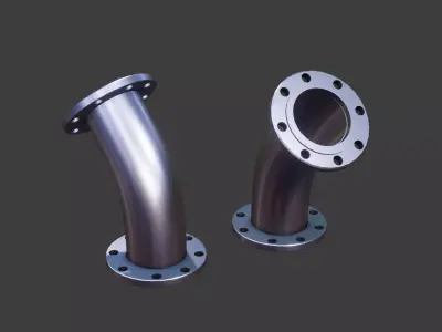 Mechanical Elbow Pipe 3D Model Low-poly 3D model