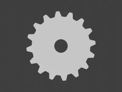Gears set cogwheel icon Low-poly 3D model
