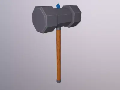 Hammer Low-poly 3D model 38