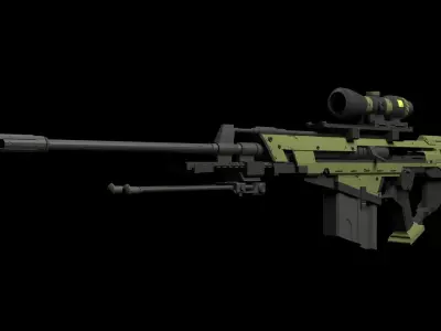 3d model of a military sniper gun 3D model