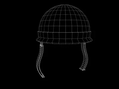 Old WW2 US Army Helmet -  Game Ready - Low Poly PBR 3D Model Low-poly 3D model