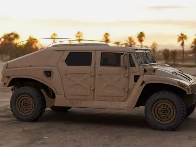 Military Vehicle Humvee HMMWV Concept Coyote Color 3D model