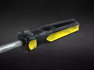 Used Phillips Crosshead ScrewDriver yellow black PBR 3D model