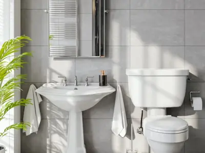  Pedestal Bathroom Sink Model, White 
