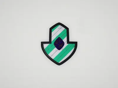 Game asset Striped Elegance with Blue Core 3D model