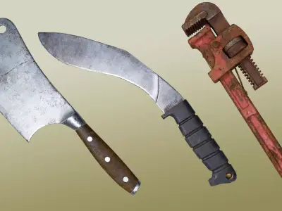 Apocalyptic Melee Weapons Volume 1 Low-poly 3D model