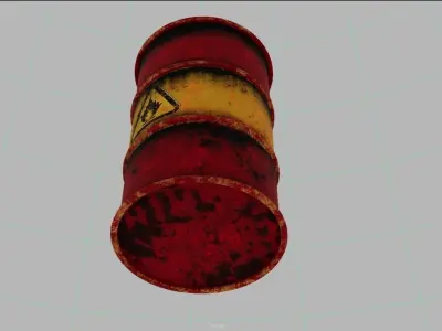 Old Metal Barrels 3D Model 3D model
