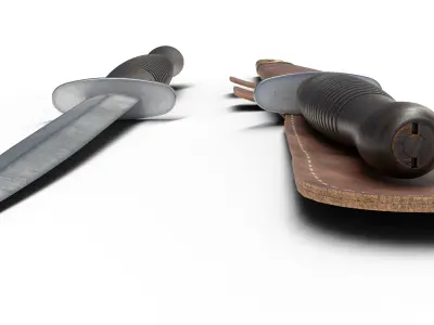 Fairbairn knife Low-poly 3D model