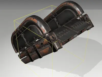 Futuristic Stairs - 30 - Rusty Textures Low-poly 3D model