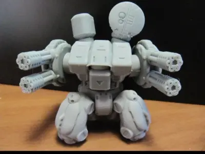 CHIBI-TECH SD - ARMORED WARTHOG DUO GUNPOD 3D print model