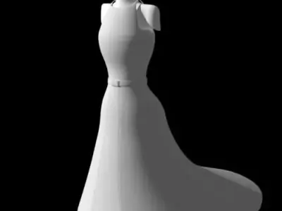 Belted Dress 3d model 3D model