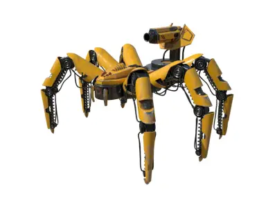 Mecha Spider robot Low-poly 3D model