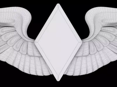 Women Airforce Service Pilot Wings Badge 3D print model