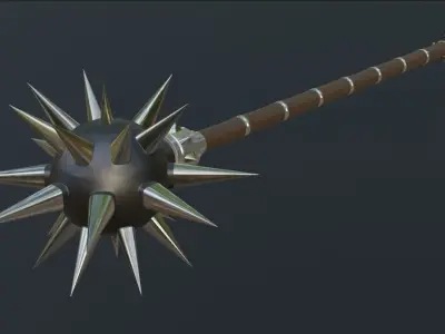 Spiky mace weapon 3D model