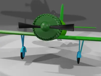 Low poly I-16 toy airplane Low-poly 3D model