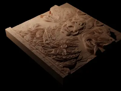 Cerberus CNC 3d Print High Relief Sand Casting  3D print model