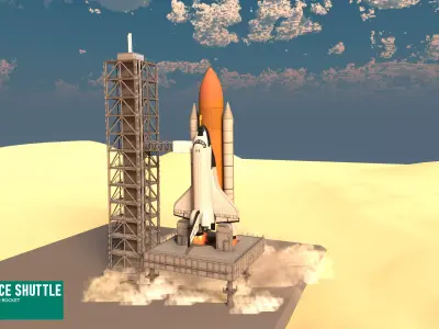 Space shuttle - modular rocket 3D model