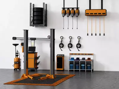 Automotive Repair Garage Equipment Collection 3D model