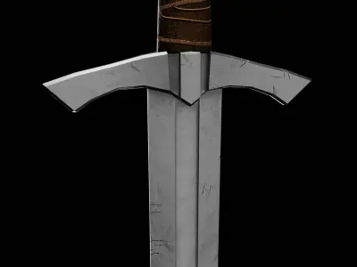 Templar Knight Sword Free low-poly 3D model