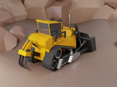 Bulldozer Heavy Vehicle Low-poly 3D model
