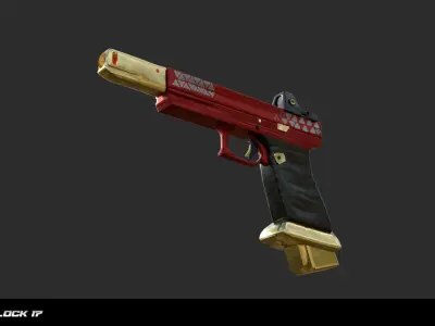 Custom Glock 17 Low-poly 3D model