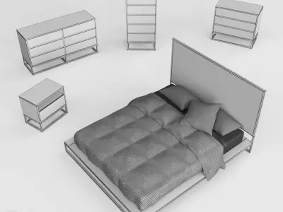 Logan Industrial Bedroom Collection by West Elm 3D model