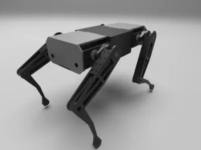 4-Legged Dog Robot with 12 Degrees of Freedom Low-poly 3D model